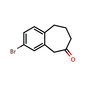 Chemical structure of 3-Bromo-5,7,8,9-tetrahydro-6H-benzo[7]annulen-6-one , CAS 152356-67-7, AChemBlock AD263489