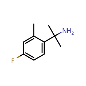 Chemical structure of 2-(4-Fluoro-2-methylphenyl)propan-2-amine , CAS 1314748-98-5, AChemBlock AD263496
