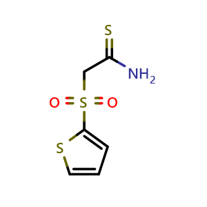 Chemical structure of 2-(Thiophen-2-ylsulfonyl)ethanethioamide , CAS 175202-34-3, AChemBlock AD263504