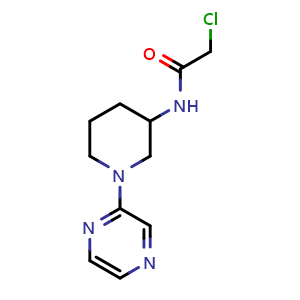 Chemical structure of 2-Chloro-N-(1-Pyrazin-2-yl-piperidin-3-yl)-acetamide , CAS 1065484-53-8, AChemBlock AD263507
