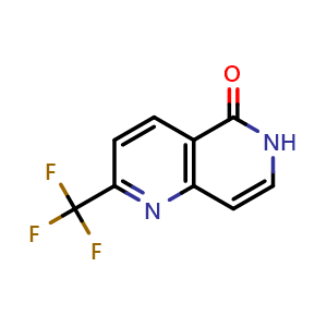 Chemical structure of 2-(Trifluoromethyl)-1,6-naphthyridin-5(6H)-one , CAS 890301-91-4, AChemBlock AD263509