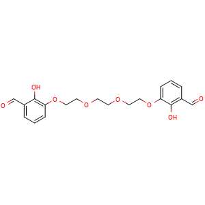 Chemical structure of 3-(2-{2-[2-(3-formyl-2-hydroxyphenoxy)ethoxy]ethoxy}ethoxy)-2-hydroxybenzaldehyde , CAS 115142-66-0, AChemBlock AD263521