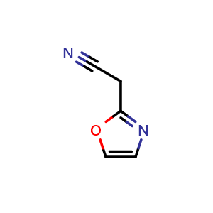 Chemical structure of 2-(Oxazol-2-yl)acetonitrile , CAS 809533-78-6, AChemBlock AD263541