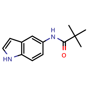 Chemical structure of n-(1h-Indol-5-yl)pivalamide , CAS 851530-32-0, AChemBlock AD263542