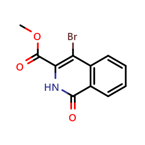 Chemical structure of Methyl 4-bromo-1-oxo-1,2-dihydroisoquinoline-3-carboxylate , CAS 1220959-04-5, AChemBlock AD263543