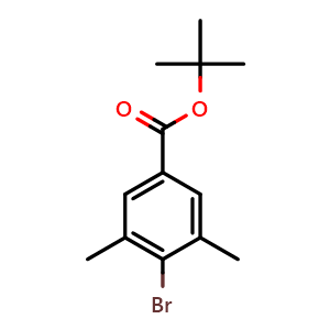 Chemical structure of 1,1-Dimethylethyl 4-bromo-3,5-dimethylbenzoate , CAS 440105-29-3, AChemBlock AD263568