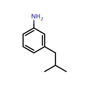 Chemical structure of 3-Isobutylaniline , CAS 131826-11-4, AChemBlock AD263572