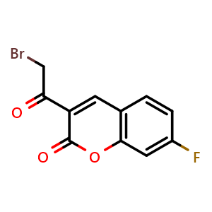 Chemical structure of 3-(2-Bromoacetyl)-7-fluorochromen-2-one , CAS 1446333-79-4, AChemBlock AD263573