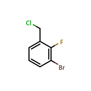 Chemical structure of 3-Bromo-2-fluorobenzyl chloride , CAS 786652-60-6, AChemBlock AD263582