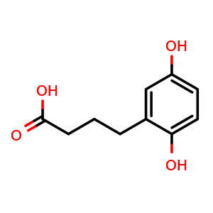 Chemical structure of 4-(2,5-dihydroxyphenyl)butanoic acid , CAS 77267-97-1, AChemBlock AD263585
