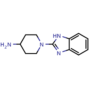 Chemical structure of 1-(1H-1,3-benzodiazol-2-yl)piperidin-4-amine , CAS 933698-36-3, AChemBlock AD263587