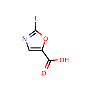 Chemical structure of 2-Iodooxazole-5-carboxylic acid , CAS 2091353-25-0, AChemBlock AD263606