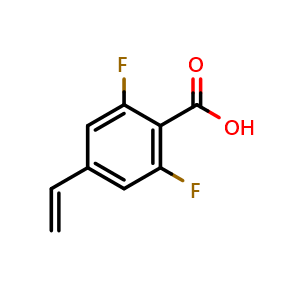 Chemical structure of 2,6-Difluoro-4-vinyl-benzoic acid , CAS 913573-04-3, AChemBlock AD263607