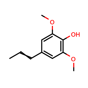 Chemical structure of 2,6-Dimethoxy-4-(prop-1-en-1-yl)phenol , CAS 6635-22-9, AChemBlock AD263608
