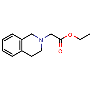 Chemical structure of Ethyl 2-(3,4-dihydroisoquinolin-2(1H)-yl)acetate , CAS 88014-09-9, AChemBlock AD263629