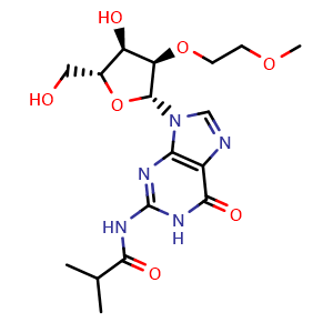 N-(9-((2R,3R,4R,5R)-4-hydroxy-5-(hydroxymethyl)-3-(2-methoxyethoxy)tetrahydrofuran-2-yl)-6-oxo-6,9-dihydro-1H-purin-2-yl)isobutyramide