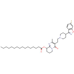 Chemical structure of Paliperidone palmitate , CAS 199739-10-1, AChemBlock AD263652