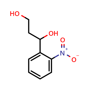 Chemical structure of 1-(2-Nitrophenyl)propane-1,3-diol , CAS 168329-41-7, AChemBlock AD263659