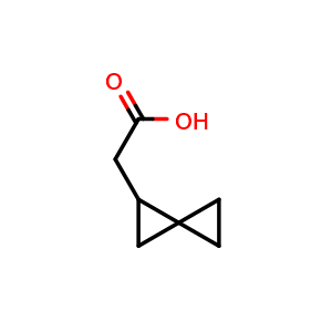 Chemical structure of Spiro[2.2]pent-1-yl-acetic acid , CAS 14364-43-3, AChemBlock AD263674