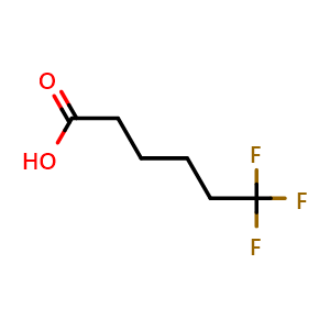 Chemical structure of 6,6,6-Trifluoro-hexanoic acid , CAS 764-64-7, AChemBlock AD263685