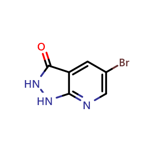 Chemical structure of 5-Bromo-1,2-dihydro-3H-pyrazolo[3,4-b]pyridin-3-one , CAS 1086064-44-9, AChemBlock AD263690