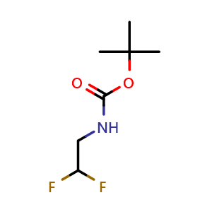 Chemical structure of tert-Butyl (2,2-difluoroethyl)carbamate , CAS 1204333-50-5, AChemBlock AD263692