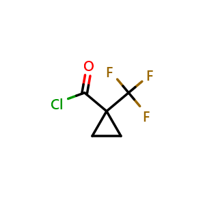 Chemical structure of 1-(trifluoromethyl)cyclopropane-1-carbonyl chloride , CAS 848074-36-2, AChemBlock AD263693