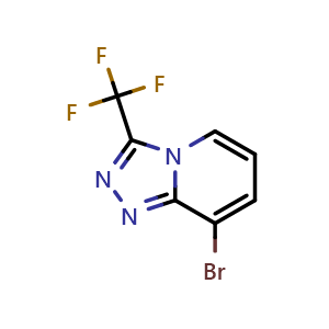 Chemical structure of 8-Bromo-3-(trifluoromethyl)-[1,2,4]triazolo[4,3-a]pyridine , CAS 1379344-24-7, AChemBlock AD263706