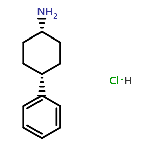 Chemical structure of cis-4-Phenylcyclohexan-1-amine hydrochloride , CAS 5769-09-5, AChemBlock AD263710