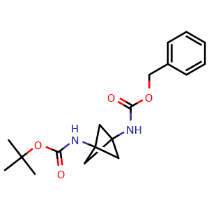 Chemical structure of (3-tert-Butoxycarbonylamino-bicyclo[1.1.1]pent-1-yl)-carbamic acid benzyl ester , CAS 2165347-53-3, AChemBlock AD263722