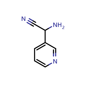 Chemical structure of Amino-pyridin-3-yl-acetonitrile , CAS 131988-63-1, AChemBlock AD263723