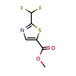 Chemical structure of 2-Difluoromethyl-thiazole-5-carboxylic acid methyl ester , CAS 2121707-41-1, AChemBlock AD263724