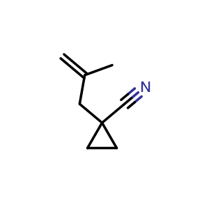 Chemical structure of 1-(2-Methyl-allyl)-cyclopropanecarbonitrile , CAS 1872366-16-9, AChemBlock AD263725