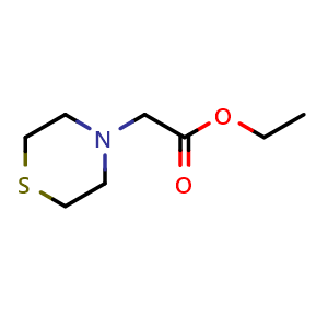 Chemical structure of Thiomorpholin-4-yl-acetic acid ethyl ester , CAS 39981-80-1, AChemBlock AD263731