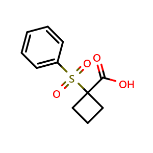 Chemical structure of 1-Benzenesulfonyl-cyclobutanecarboxylic acid , CAS 134937-33-0, AChemBlock AD263734