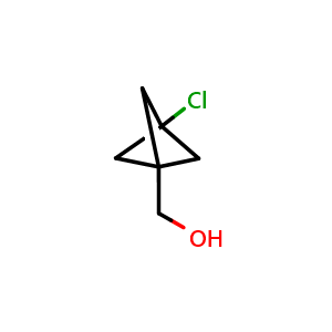 Chemical structure of (3-Chloro-bicyclo[1.1.1]pent-1-yl)-methanol , CAS 2091069-99-5, AChemBlock AD263742