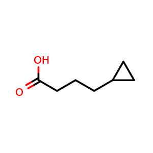 Chemical structure of 4-Cyclopropyl-butyric acid , CAS 5687-84-3, AChemBlock AD263748