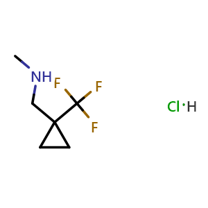 Chemical structure of Methyl-(1-trifluoromethyl-cyclopropylmethyl)-amine hydrochloride , CAS 2758003-97-1, AChemBlock AD263751