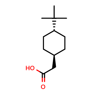 Chemical structure of trans-4-tert-Butylcyclohexylacetic acid , CAS 28125-18-0, AChemBlock AD263757