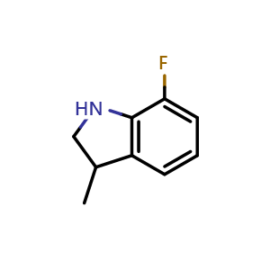 Chemical structure of 7-Fluoro-3-methylindoline , CAS 1368551-41-0, AChemBlock AD263762