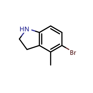 Chemical structure of 5-Bromo-4-methylindoline , CAS 1547024-61-2, AChemBlock AD263765