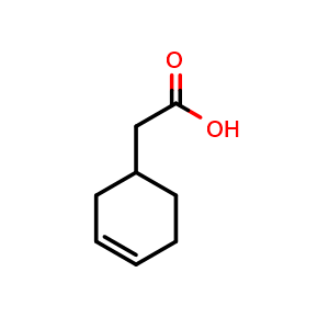 Chemical structure of 2-(Cyclohex-3-en-1-yl)acetic acid , CAS 10468-32-3, AChemBlock AD263766