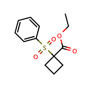 Chemical structure of Ethyl 1-(phenylsulfonyl)cyclobutane-1-carboxylate , CAS 86537-54-4, AChemBlock AD263778