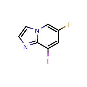 Chemical structure of 6-Fluoro-8-iodoimidazo[1,2-a]pyridine , CAS 1934481-50-1, AChemBlock AD263779