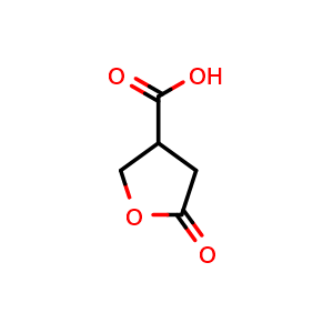 Chemical structure of 5-Oxotetrahydrofuran-3-carboxylic acid , CAS 498-89-5, AChemBlock AD263785