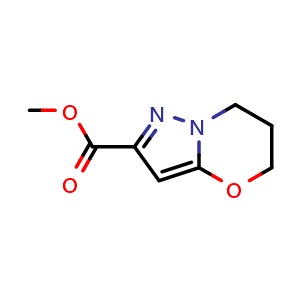 Chemical structure of Methyl 6,7-dihydro-5H-pyrazolo[5,1-b][1,3]oxazine-2-carboxylate , CAS 1865533-84-1, AChemBlock AD263787