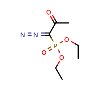 Chemical structure of Diethyl (1-diazo-2-oxopropyl)phosphonate , CAS 21047-57-4, AChemBlock AD263790