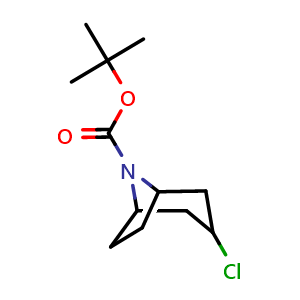Chemical structure of tert-Butyl 3-chloro-8-azabicyclo[3.2.1]octane-8-carboxylate , CAS 1542544-91-1, AChemBlock AD263803