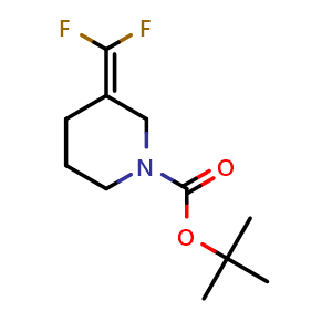 Chemical structure of tert-Butyl 3-(difluoromethylene)piperidine-1-carboxylate , CAS 3037935-74-0, AChemBlock AD263805