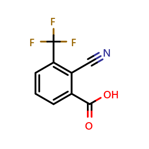 Chemical structure of 2-Cyano-3-(trifluoromethyl)benzoic acid , CAS 1187013-55-3, AChemBlock AD263806